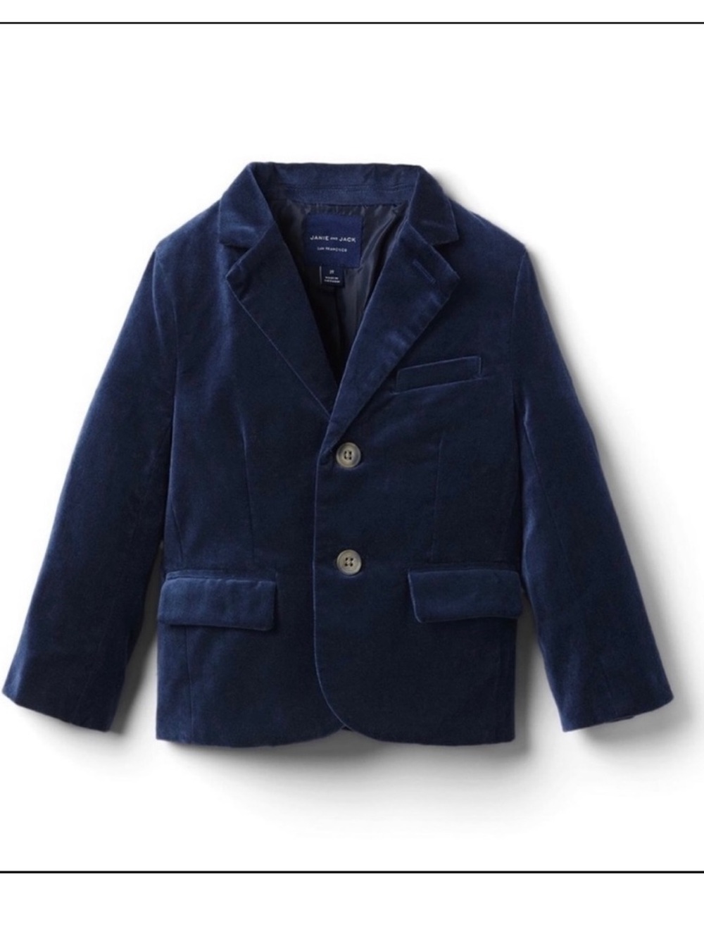 Janie and Jack Navy Velvet Boys' Blazer